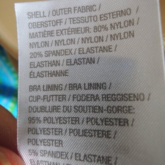 D & Co. Beach Blue & Green Paisley Ruched Swim Dress One Piece Skirt 16 - Picture 12 of 12